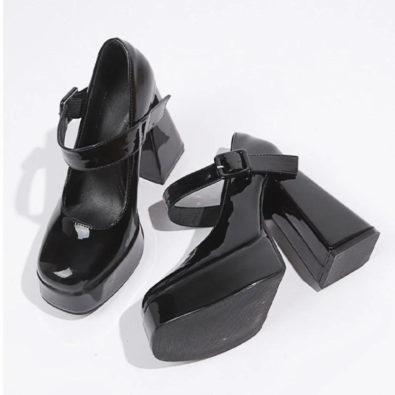 2025 Spring and Autumn Sexy High Heels Square with Mary Jane Sex Women's Shoes