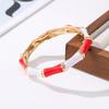 DIEZI 12 Multi Colors Bohemian Square Enamel Cuff Bangles Hip Hop Geometric Gold Color Metal Wide Bracelet For Women Men Jewelry