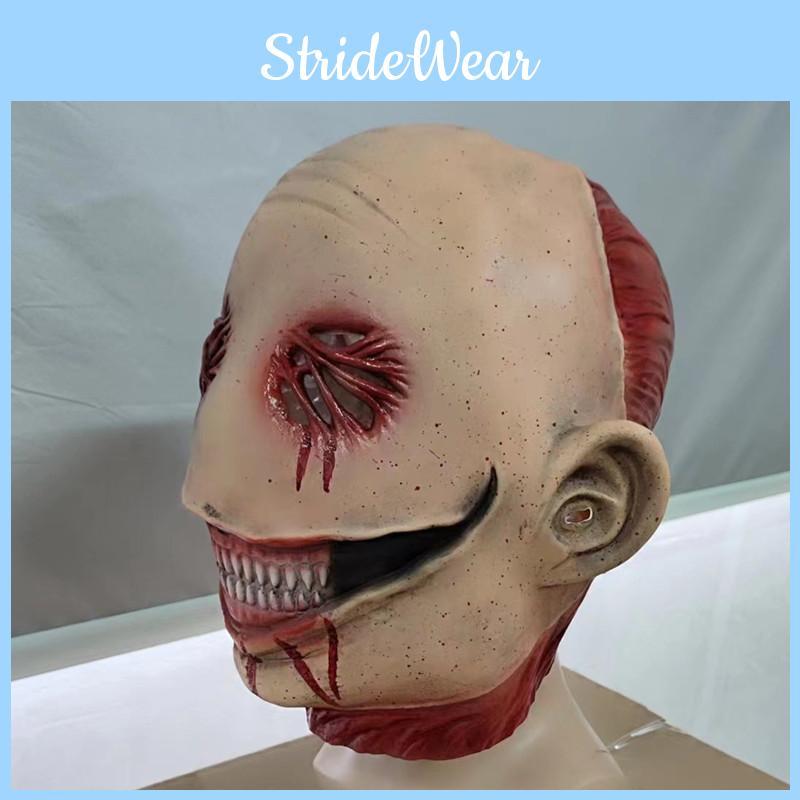 Haunted Mask Halloween With Blood And Sharp Teeth For Ghostly Play Costume