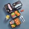 Transparente Lunchbox für Kinder, Vorratsbehälter für Lebensmittel mit Deckel, auslaufsicher, für die Mikrowelle geeignet, Speisenwärmer, Snacks, Bento-Box im japanischen Stil