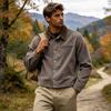 Men's Fall Winter Hunting Color Block Patchwork Collared Work Jacket