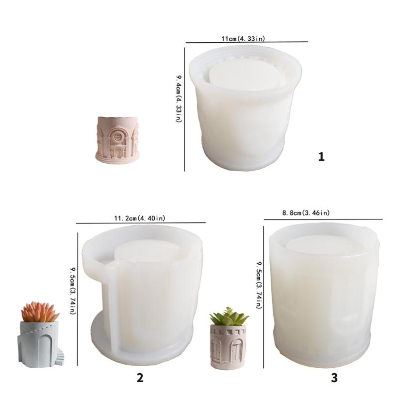 Multifuntional Silicone Mold Crafting Moulds Castles Shape Candle Holder Moulds Silicone Texture Suitable for Crafting