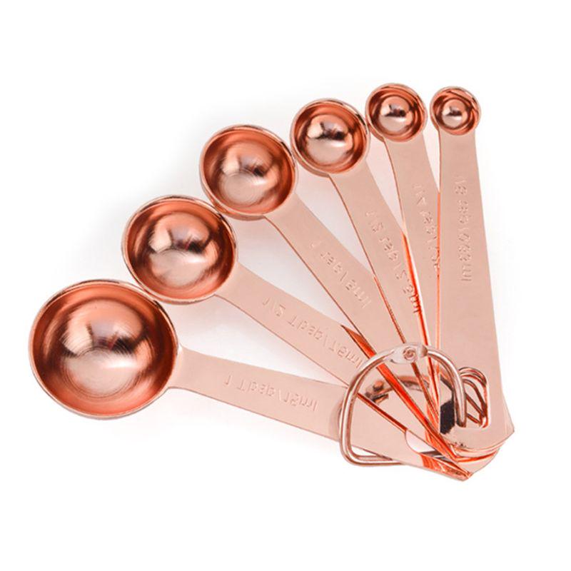 Buy Rose Measuring Spoons Stainless Steel Baking Tea Coffee Kichen
