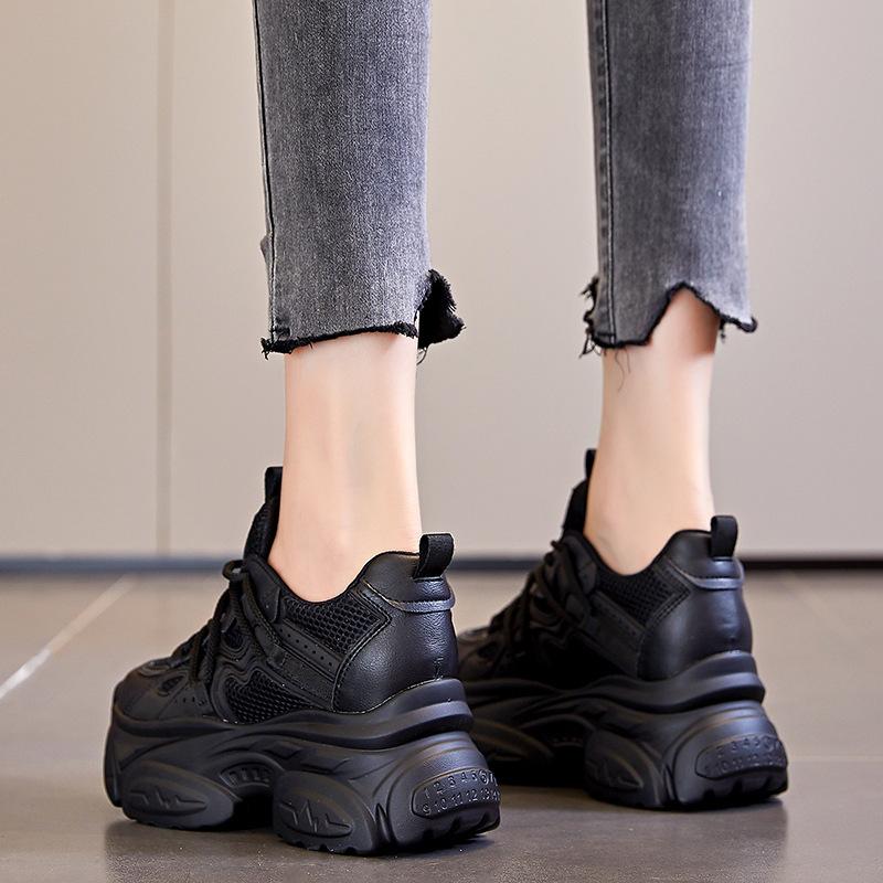 Inner Height Increase New Breathable Dad Shoes Platform Mesh Small Sports and Leisure Shoes A