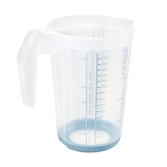 Pichet mesureur - Keeeper - Massimo - 13,5 x 19 cm - Antidérapant - Bleu