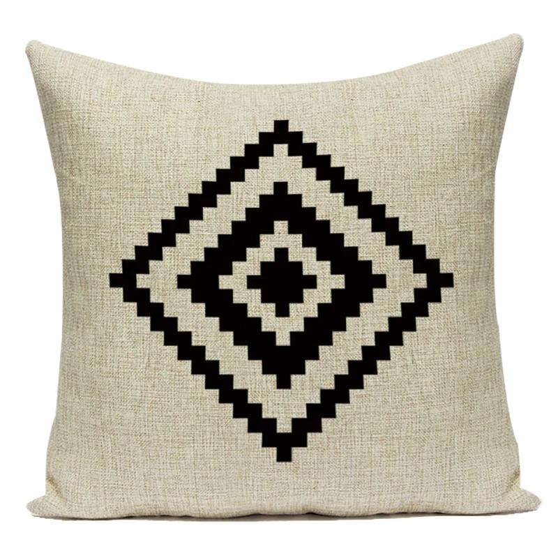 Simple Black White Cushion Animal Letters Coffee Home Polyester Pillowcase Car Sofa Home Decorative Throw Pillow Covers