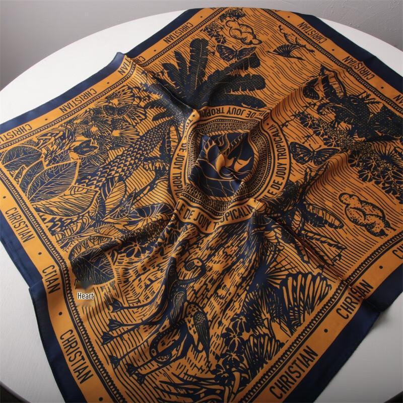 Women's Robin Print Chiffon Square Scarf