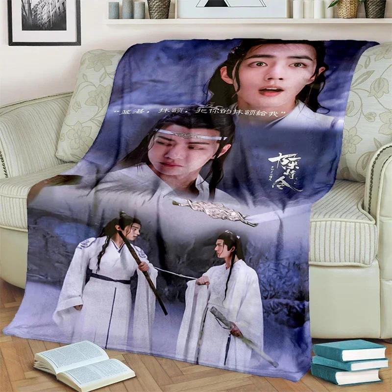 Drama The Untamed xiao zhan wang yi bo Weiche Überwurfdecke, Überwurfdecke, weiche Cartoon-bedruckte Tagesdecke, Tagesdecke, Sofa-Geschenk