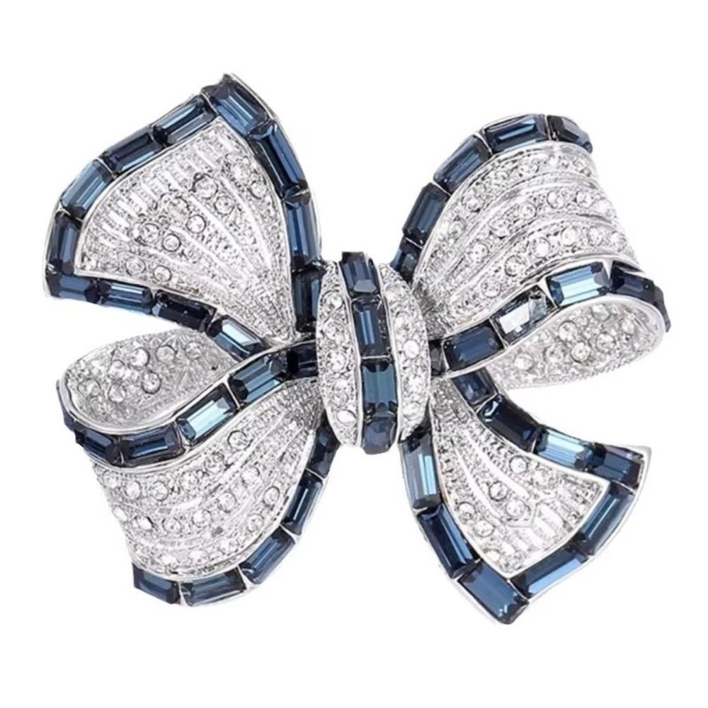 New Luxury Rhinestone Chic Bowknot Brooch Badge Jewelry Accessories Bow Brooches Pins Party Gifts Lapel Pin for Men Women