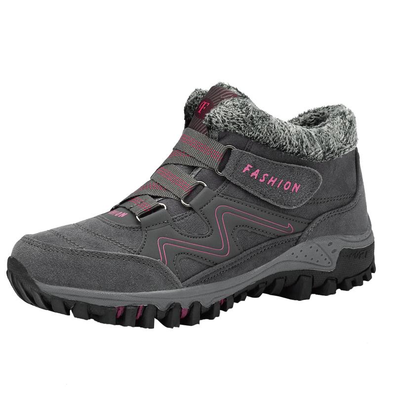 Boots Women Winter Outdoor Fur Camping Hiking High Quality Suede Mother Casual Sneakers Ladies Non-slip Climbing Men Shoes