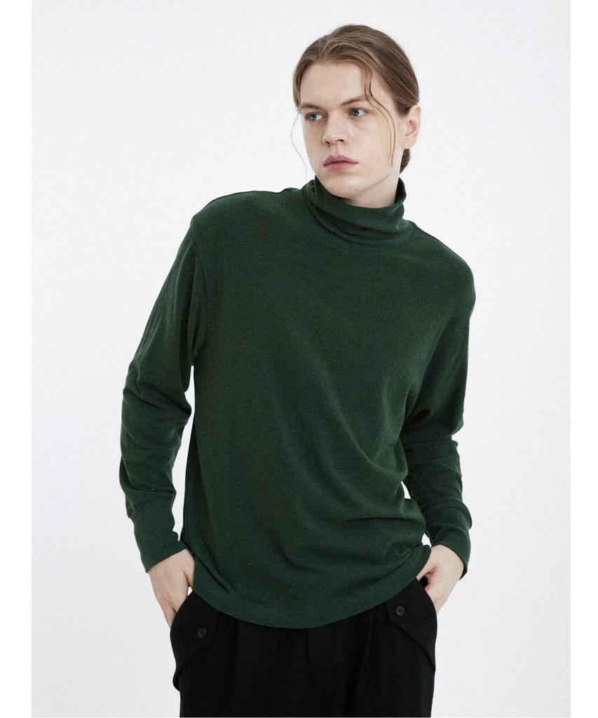 CUSTOMUS Sleeve Hem Length Variation Basic Turtleneck Pullover Cxs24Wkpoa06 Grn
