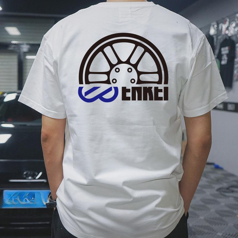 Japanese JDM Modified Car ENKEI Wheel Forged Spinning RPF1 Short-sleeved T-shirt Culture Shirt Motorcycle