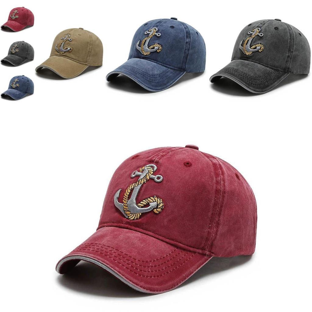 Stylish Men's Baseball Cap With Unique Embroidered Anchor Design For Spring And Autumn Seasons