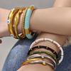 Stainless Steel Enamel Geometric Evil Eye Bangle Set: Stylish Fashion Jewelry