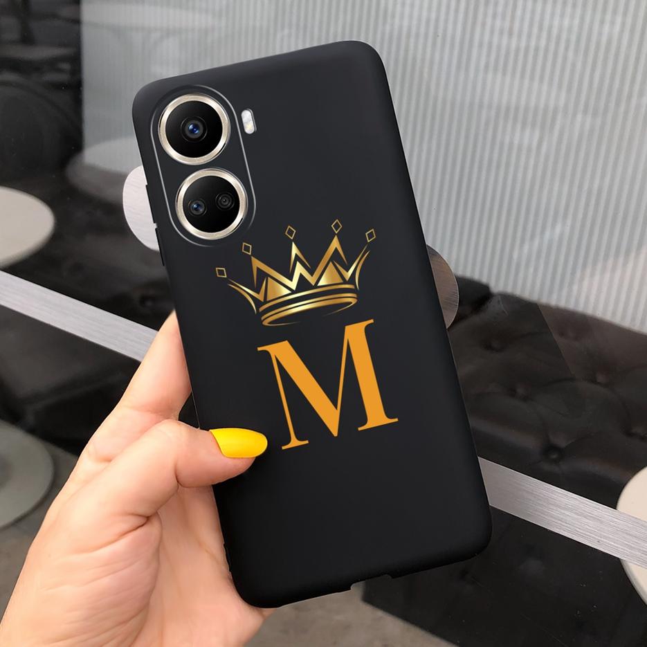 For Huawei Nova 10 SE Case BNE-LX1 BNE-LX3 Cute Initial Letters Cover Soft Silicone Phone Case For Huawei Nova 10 SE 10SE Bumper
