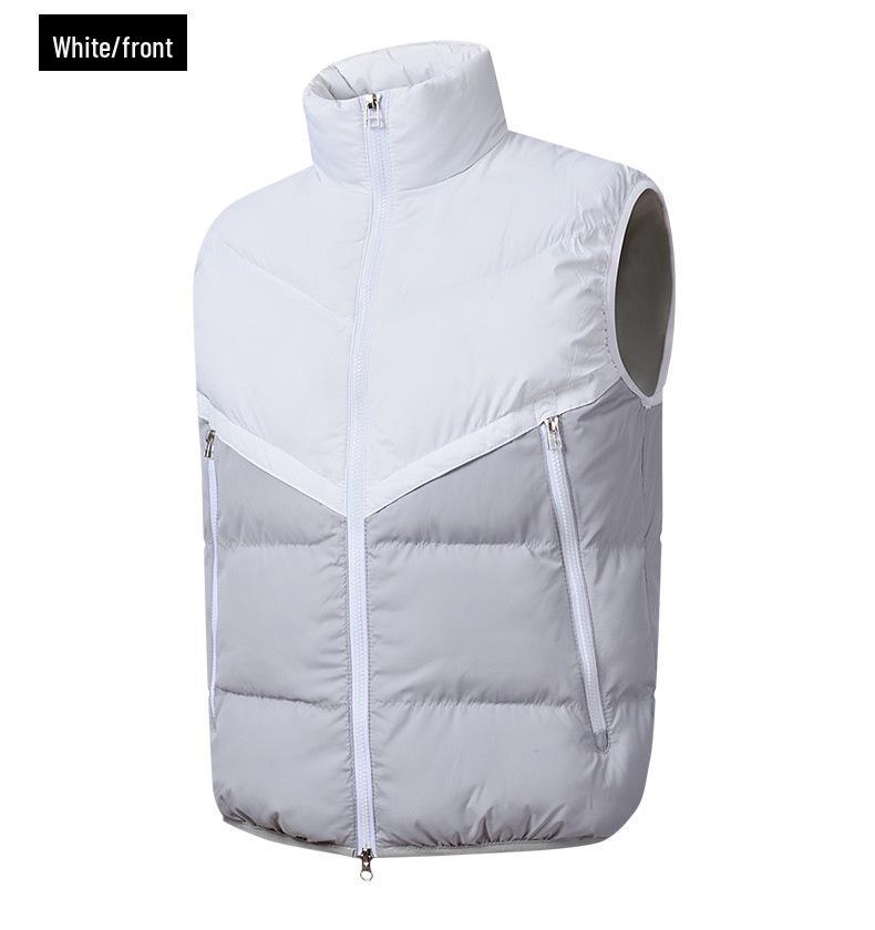 Herren Cross-Border Stehkragen Ärmellose Nylonweste - Herbst/Winter Lässige Warme Weste