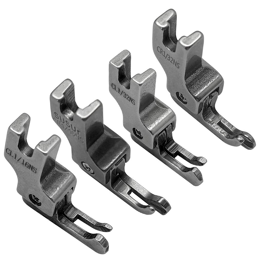 Linke/Rechte Kantenführung Nähfuß Strick- und Dünne Materialien Reißverschlussfuß Schmale Ausgleichsfüße Nähmaschinenzubehör