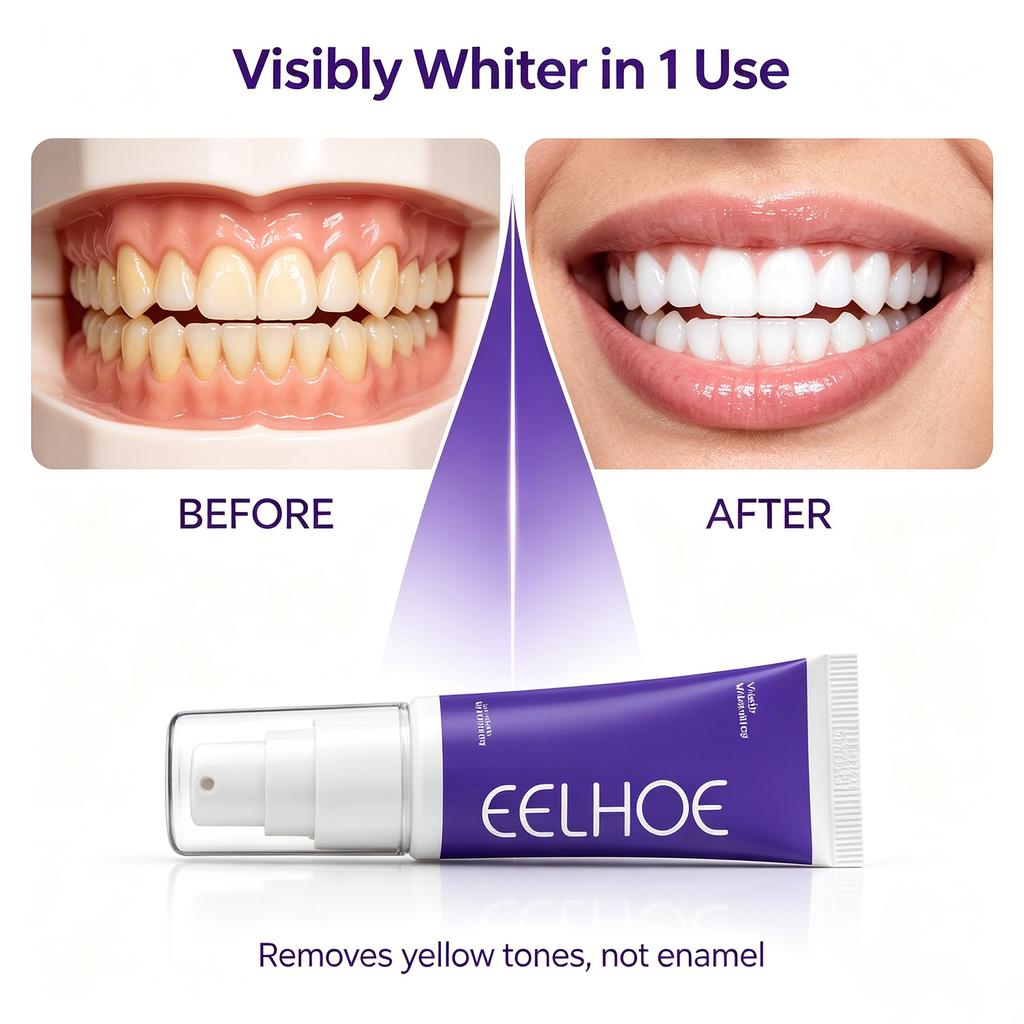 New  Purple Whitening Toothpaste – Teeth Color Corrector Restores Nature Brightness Enamel Safe Fresh Breath Daily Oral Care