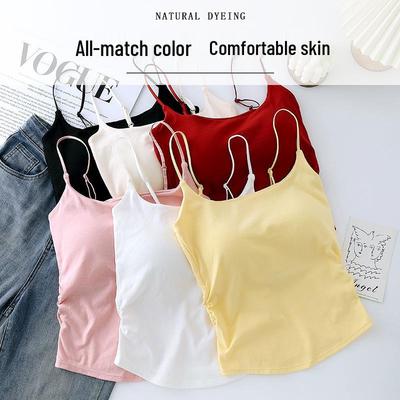 Solid Color Women's Ruched Bandeau Tank Top with Chest Pads - Slimming, Versatile Base Layer