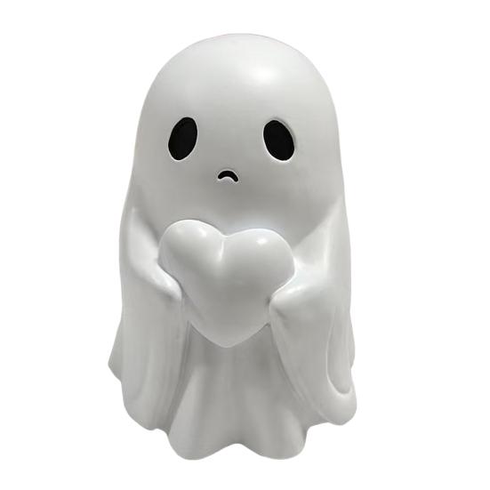 Halloweenská figurka ducha Mini roztomilý duch Netopýr Srdce Socha Pryskyřice Stolní ozdoby pro Domov Kancelář Stolní dekorace