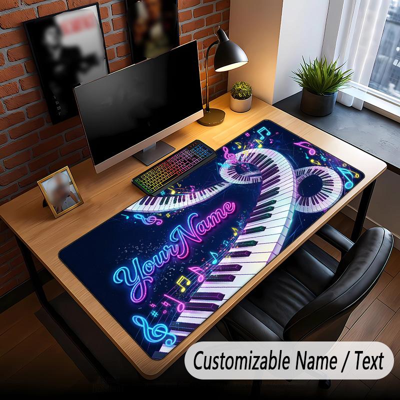 Music General Theme Custom Mouse Pad Personalized With Name Text Customized Desk Mat For Office Home Decor