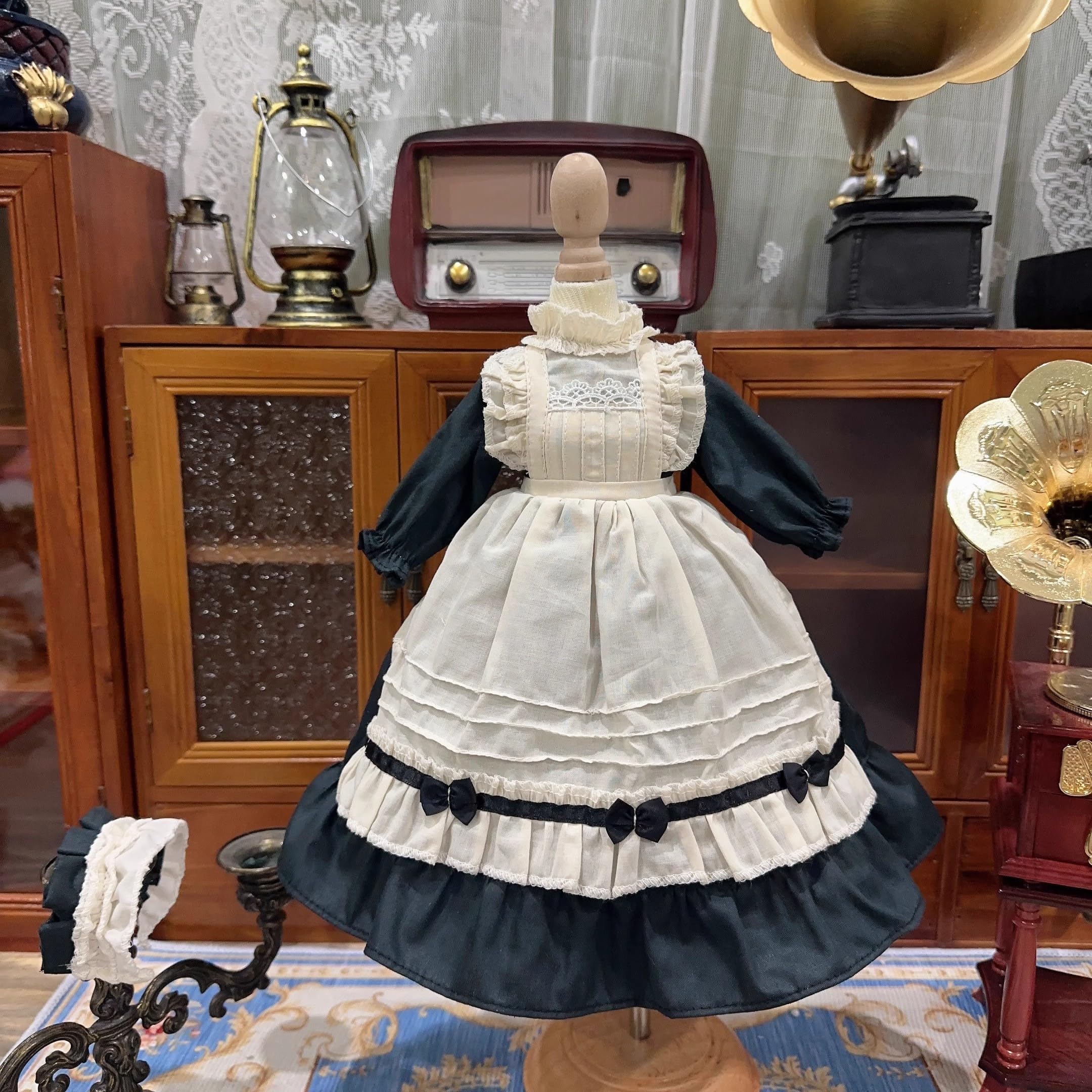 

HAMRETHYPPZ BJD Кукла с шарнирным телом Кукла-платье Костюм для куклы Одежда горничной Кукла с шарнирным телом Одевание Черная горничная Принцесса Милая длинная юбка и тело Нет чёрный