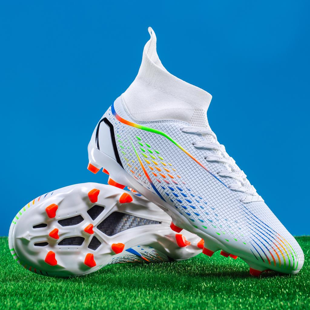 High-top Football Shoes Mens Soccer Cleats Outdoor Lightweight Training Boots Ground Athletic Football Boots for Men/Women