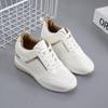 Women's Plus Size Wedge Heel Sneakers - Thick Sole, Breathable Mesh, Color Block Lace-Up