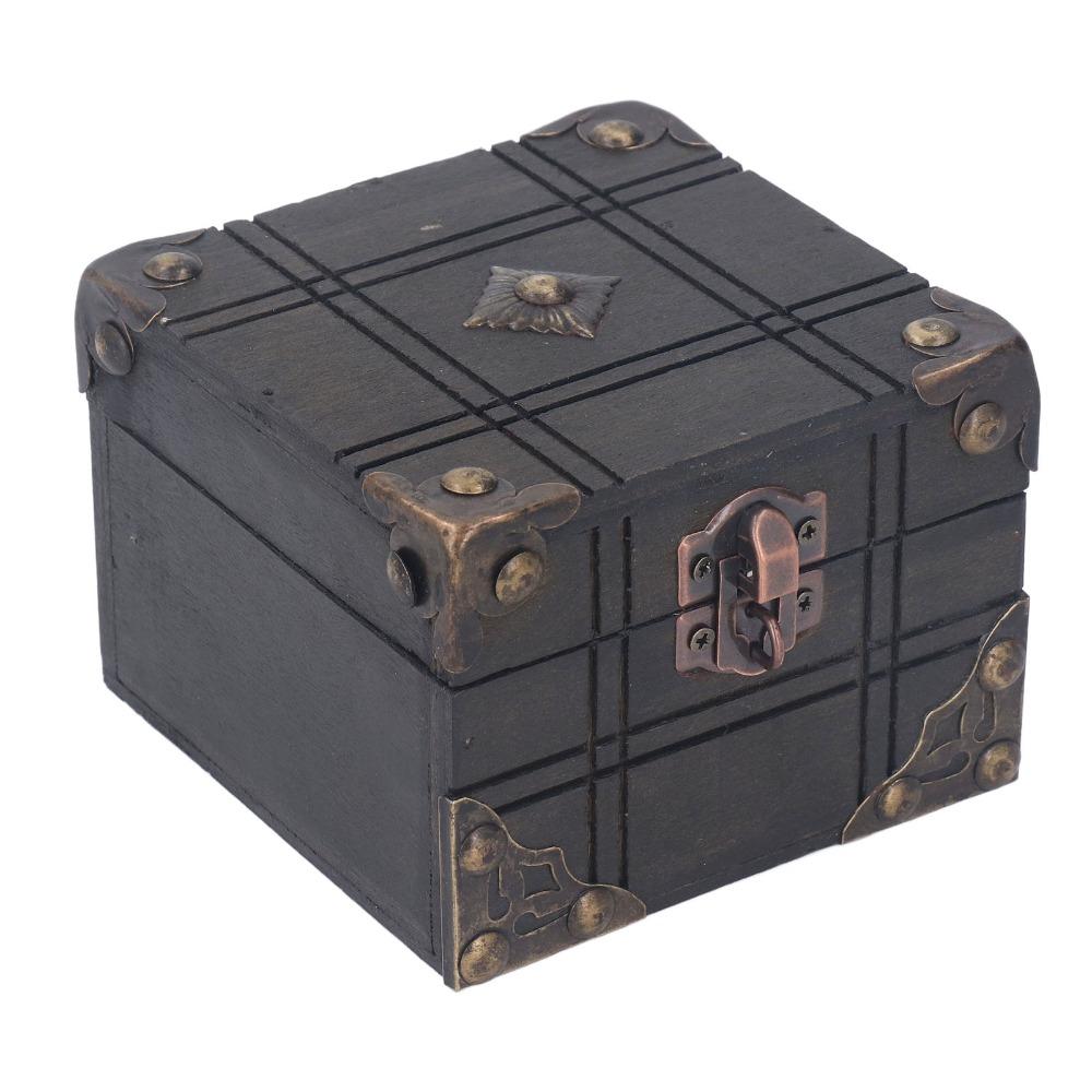Wooden Vintage Wooden Box With Lock Handmade Trinket Box Exquisite Elegant Vintage Wooden Treasure Box Home Display