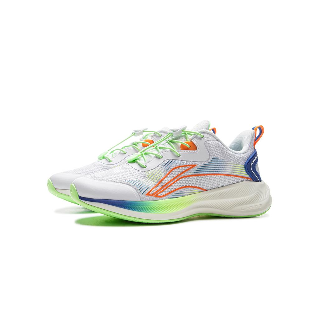 Li Ning Lightweight Durable Comfortable Low-Top Running Shoes Kids Sneakers Standard-White Ice-Orange YKFT062-15