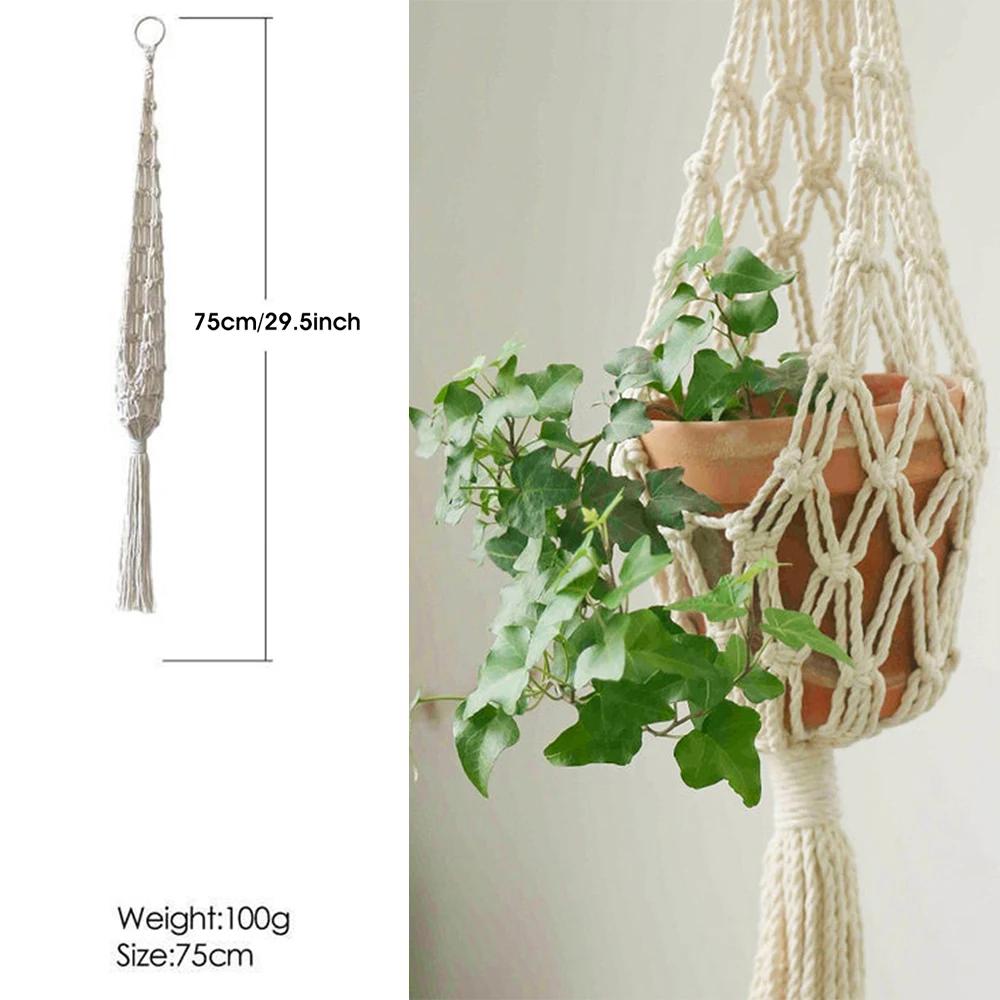 Handmade Macrame Plant Hangers Hanging Cotton Rope Hanging Planter Garden Plant Pot Holder Decor for Indoor Living Room Balcony