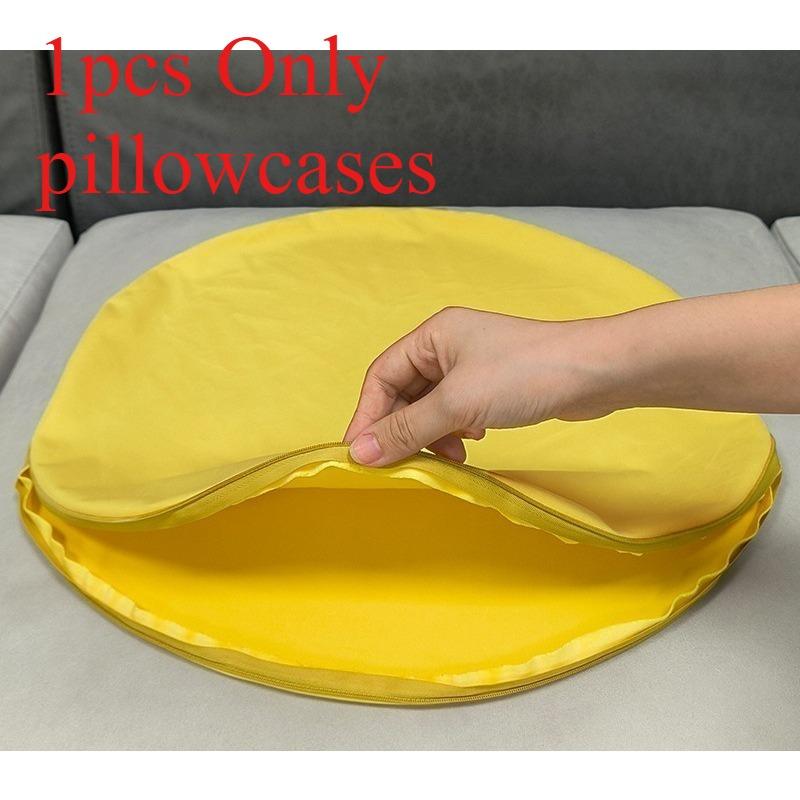 1/2pcs Velvet Round Pillowcase Japanese Cushion Cover Home Decorative Pillowcase Decorative Pillowcase Only Pillowcase No Pillow 40x40cm жёлтый