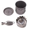 Camping Kochset Ti 500ml Tasse Gabel Löffel Spirituskocher Windschutz Tragbare Camping Kochsets für