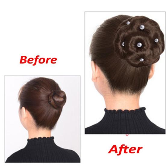 Syntetisk Hårknut Elastisk Donut Chignon Hårförlängning