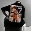 Nueva Camiseta Deportiva de Algodón Transpirable Suelta para Hombre Bandai Verano 2026 Dragon Ball Anime Goku Cuello Redondo Manga Corta