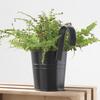 Ins Simple Black Distressed Tin Flower Bucket with Detachable Hook - Decorative Flower Pot Holder