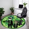 Tappeto Rotondo da Ufficio Rick e Morty, Antiscivolo, Morbido e Durevole, per Decorazione d'Interni, Perfetto per Ufficio, Bella Decorazione