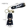 Cute Cartoon Keychain PVC Soft Rubber Animel Batman Joker Doll Pendant Ornaments Gift
