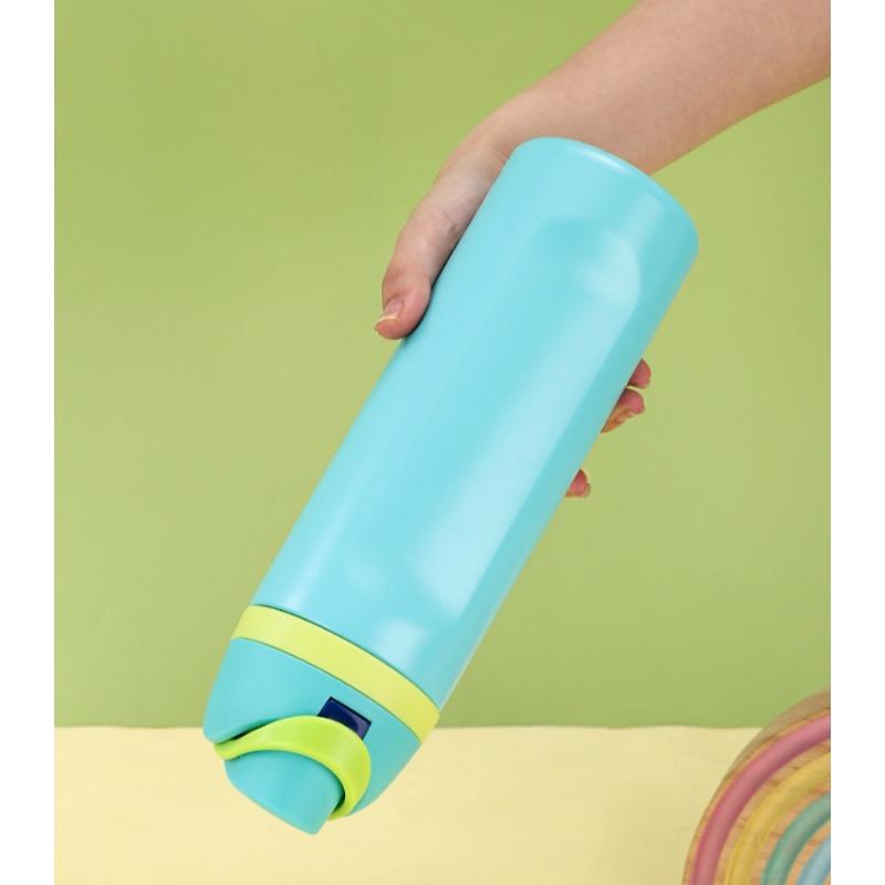 1PC Double Drink Cover Stainless Steel Thermos Cup for Men and Women Outdoor Sports Fruit Cup High Value with Rope Bouncing Cup