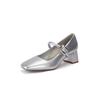 Spring Autumn Women Pumps Women Square Toe Chunky Heel Mary Janes Shoes Women Wedding Party Shoes Classics High Heels