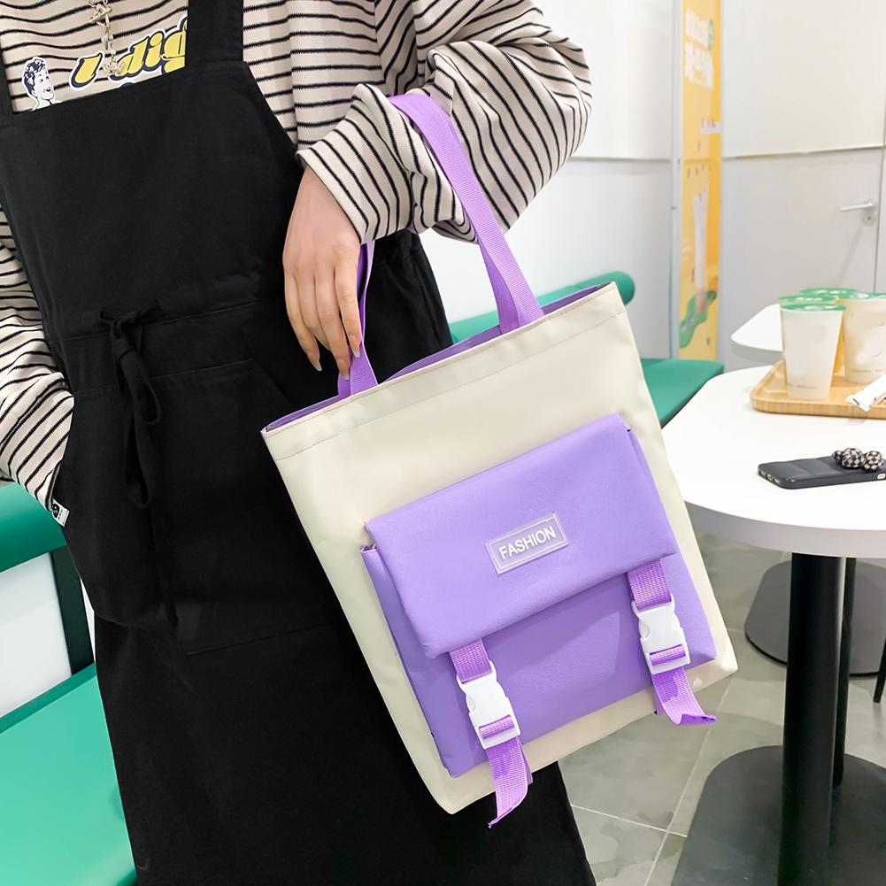 Women's Backpack Composite Bags Casual Canvas Preppy Style Students School Bag Bookbag Large Capacity Handbags Pencil Pouch