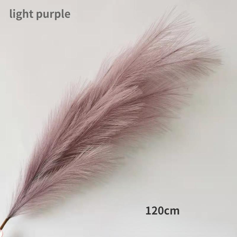 5pcs Extra Large Pampas Grass Stems 120cm Fluffy Artificial Silk Reed for Boho Home Wedding Decor