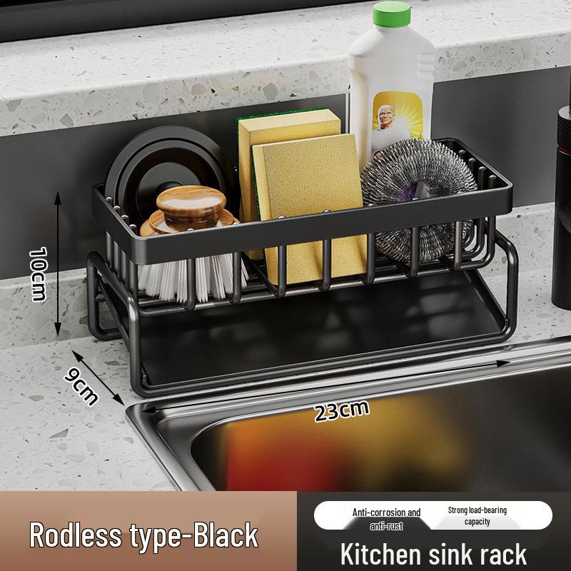 

Stainless Steel Kitchen Sponge & Dishcloth Storage Rack with Drainer