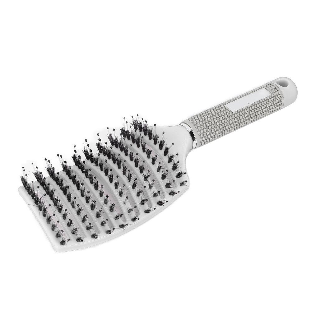 Ergonomic Handle Vented Styling Brush Soft Bristle Anti Frizz Hair Comb For Thick Fine Hair