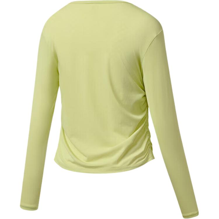 SAUCONY Solid Color Crew Neck Pullover Long Sleeve T-Shirt Women Tops Gray Yellow Green SC1230005DY-GE41
