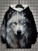 Men's Hoodie 3d Print Animal Tops Wolf Graphics Long Sleeve Hoodie Fashion Casual Autumn Unisex Tops Oversized Hooded Streetwear