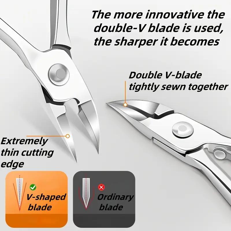Stainless Steel Ingrown Toenail Clippers Slanted Design with Extended Tip for Thick Soft Nails Eagle Beak Nail Clippers Gift