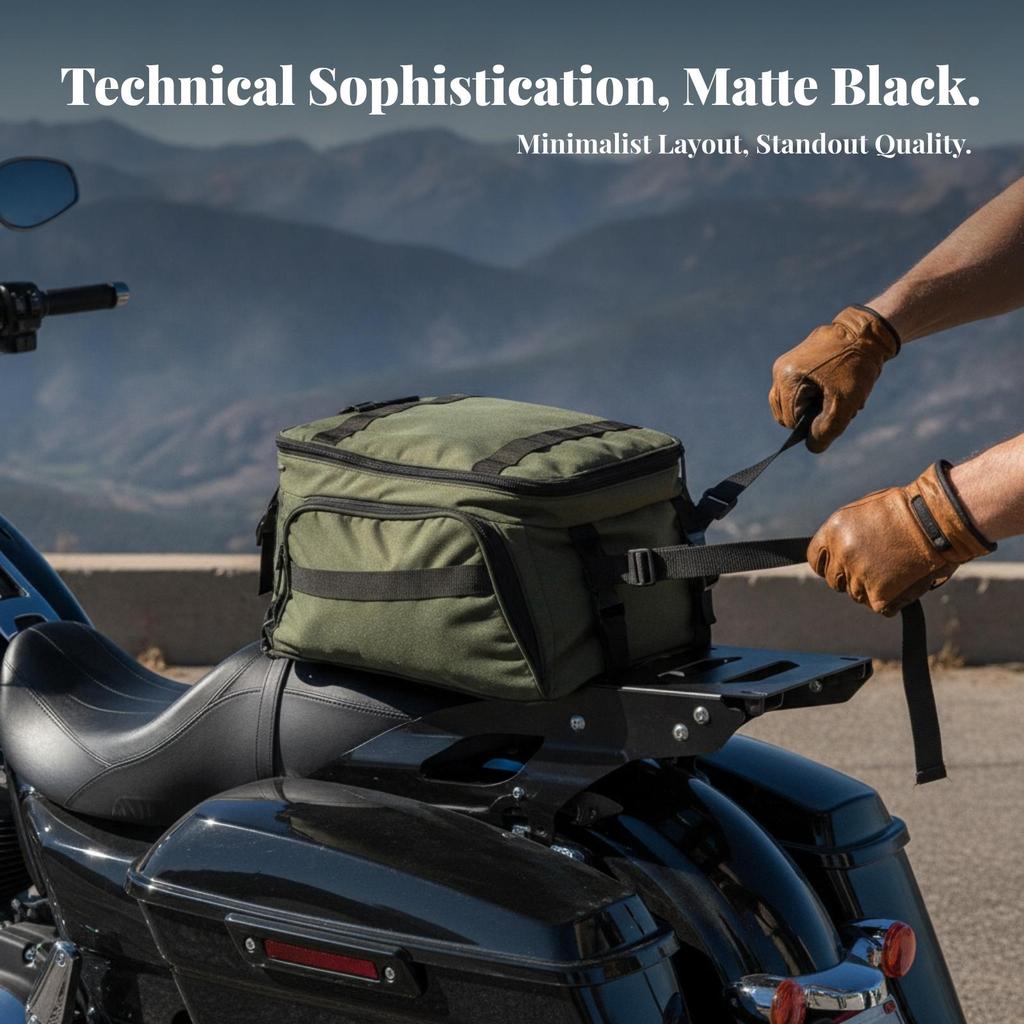 Motorcycle Luggage Rack with Support Arms Versatile Rear Cargo Carrier Bolt-On