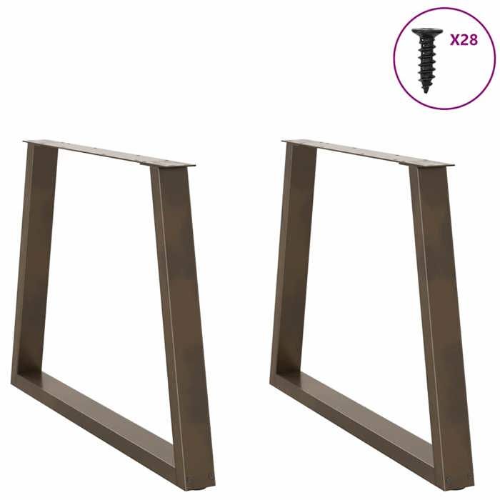 VidaXL Pieds de table à manger en forme de V, 2 pièces, acier naturel, 100 x (72-73,3) cm 4012583