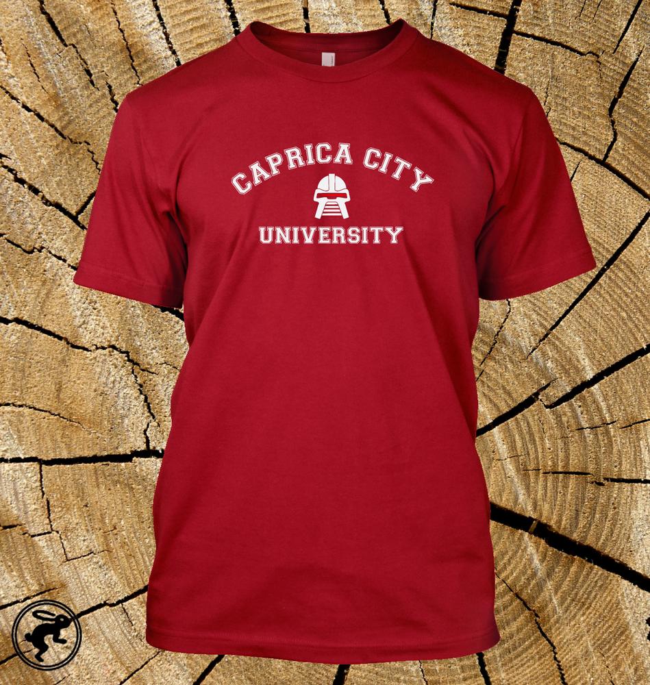 Caprica City University T Shirt Battlestar Galactica Caprica Scifi Tv Show Tee S